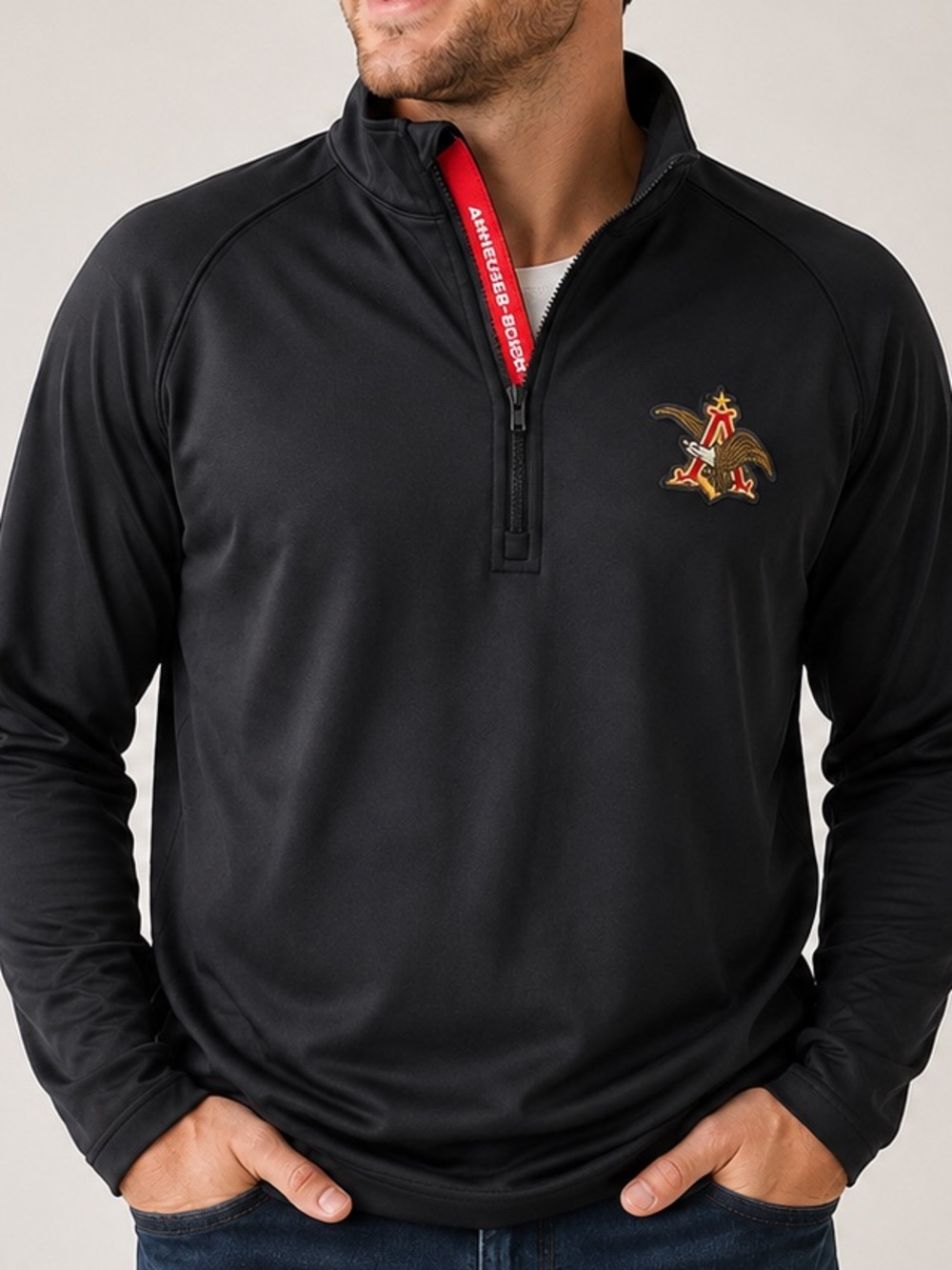 Anheuser-Busch Levelwear A & Eagle 1/4 Zip Performance Pullover Men’s